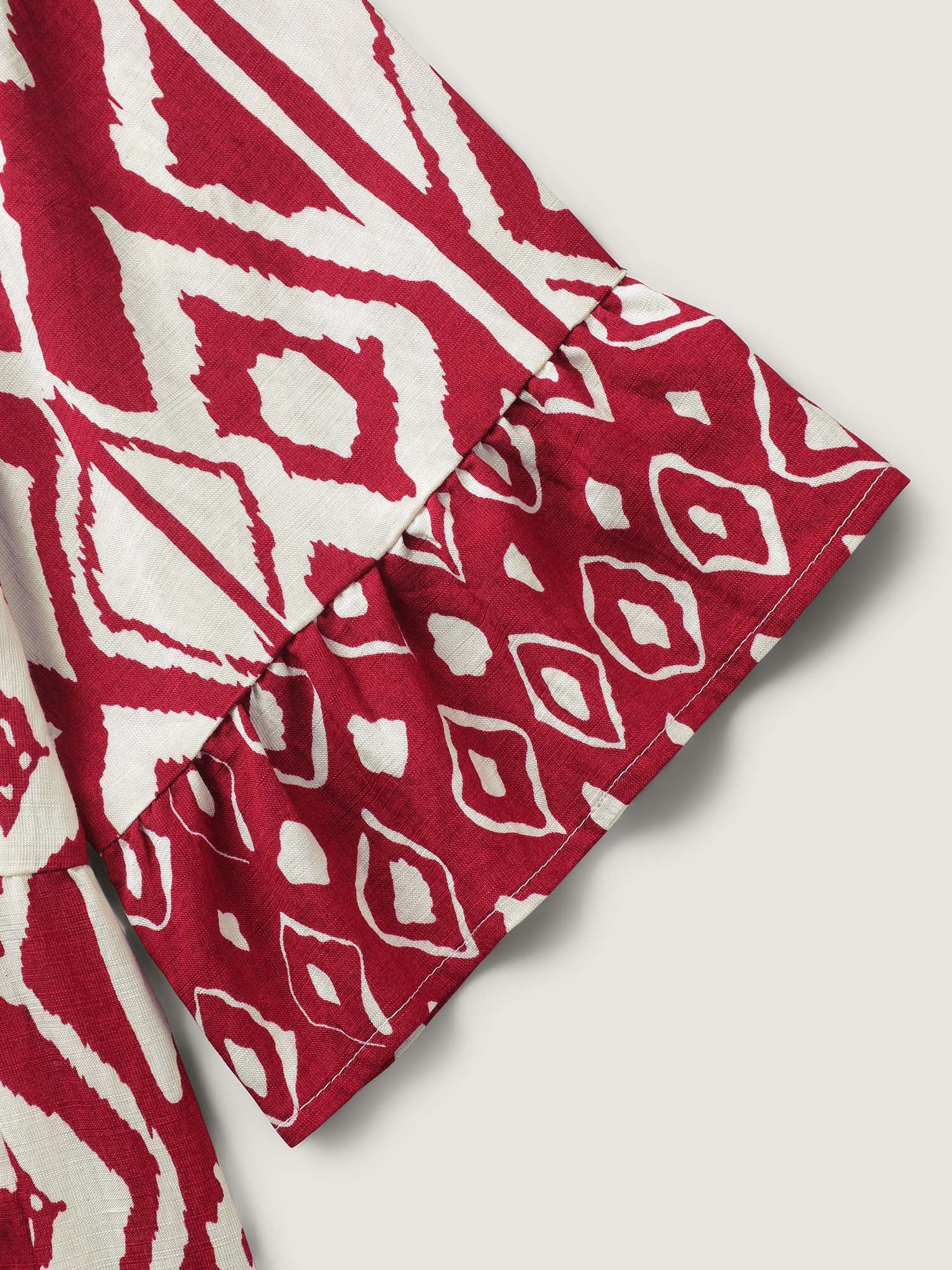 Rayon Geometric Print Midi Dress