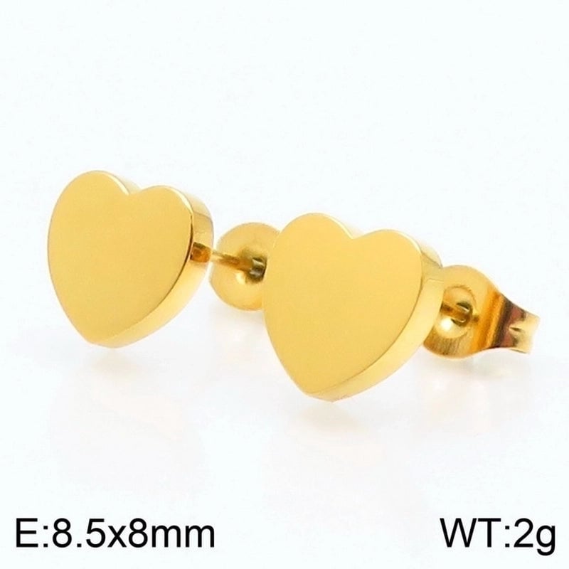 1 Pair Modern Style Minimalist Heart Shape Plating Stainless Steel 18K Gold Plated Hoop Earrings