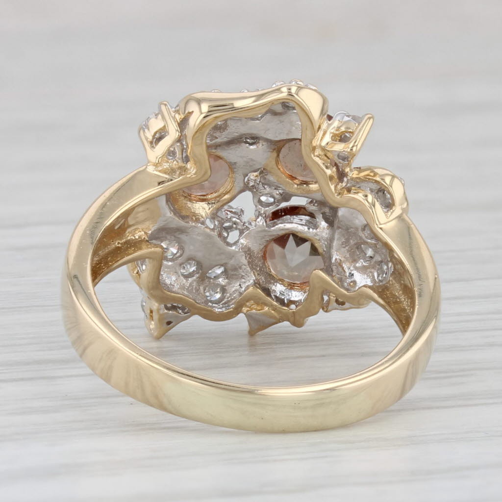 1.88ctw Andalusite Diamond Cluster 14k Yellow Gold Ring Size 7.25