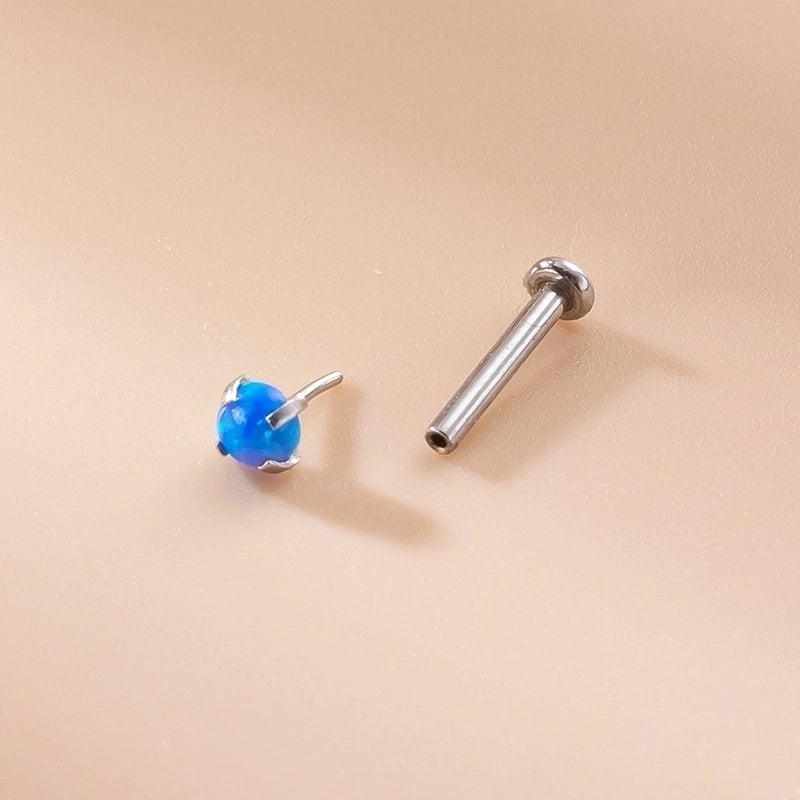 1 Piece Lip Rings Fashion Geometric 316L Stainless Steel  Inlay Artificial Gemstones