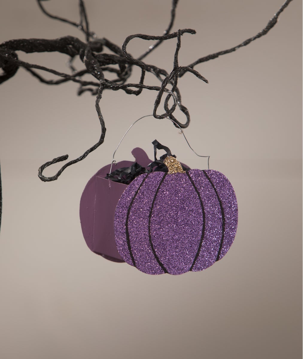 Purple Pumpkin Bucket Ornament