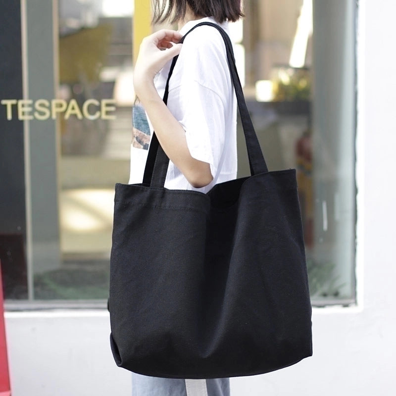 Women's Streetwear Solid Color Canvas Shopping Bags