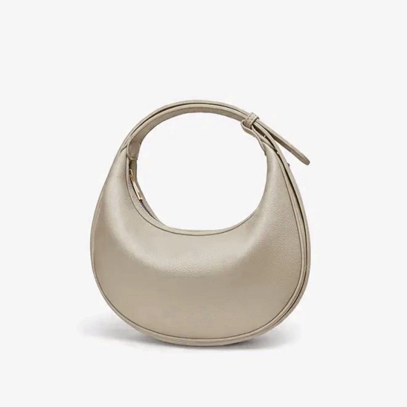 Women's Pu Leather Solid Color Basic Classic Style Dumpling Shape Zipper Underarm Bag