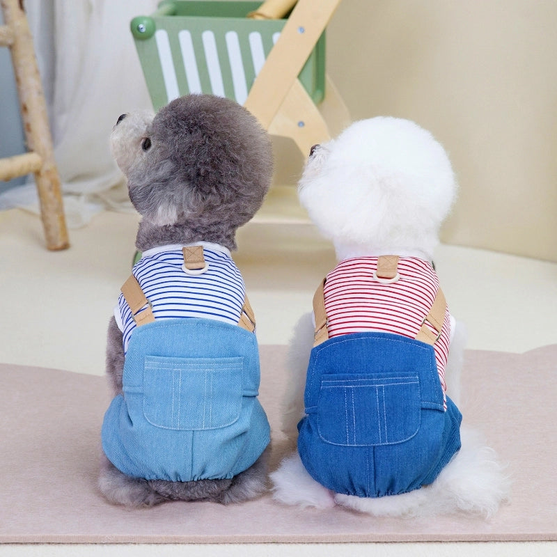 Pet Dog Four-leg Pants Pet Dog Homewear Pet Dog Clothes Spring And Summer New 24 Denim Four-leg Pants
