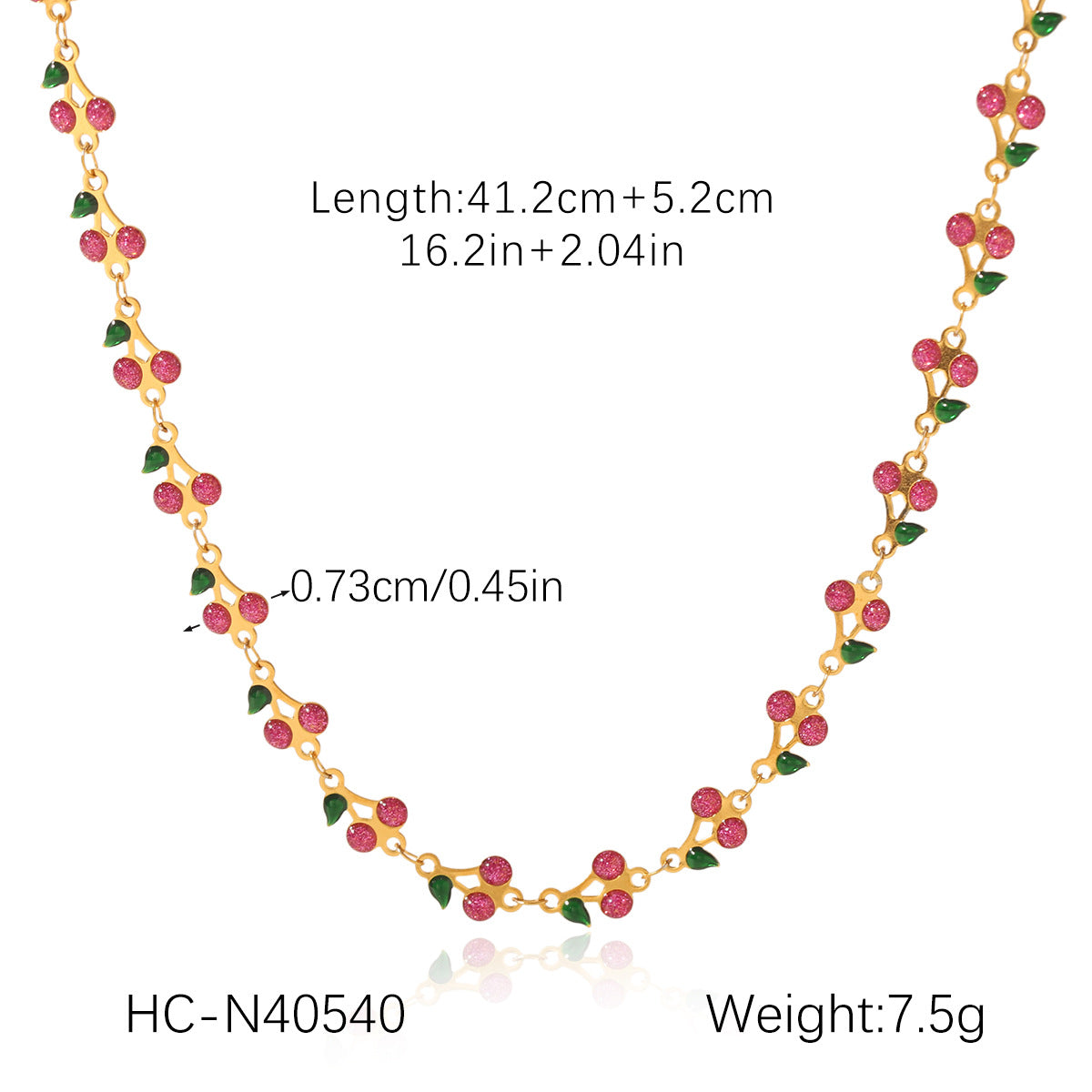 Phoenix Tide Stainless Steel Oil Drop Cherry Necklace Female Niche Design Versatile Clavicle Chain Titanium Steel Fruit Necklace