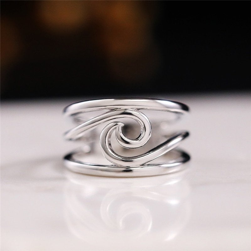 🔥Promotion 49% OFF- 🌊Silver Waves Ring - ''Happiness Comes In Waves''💖