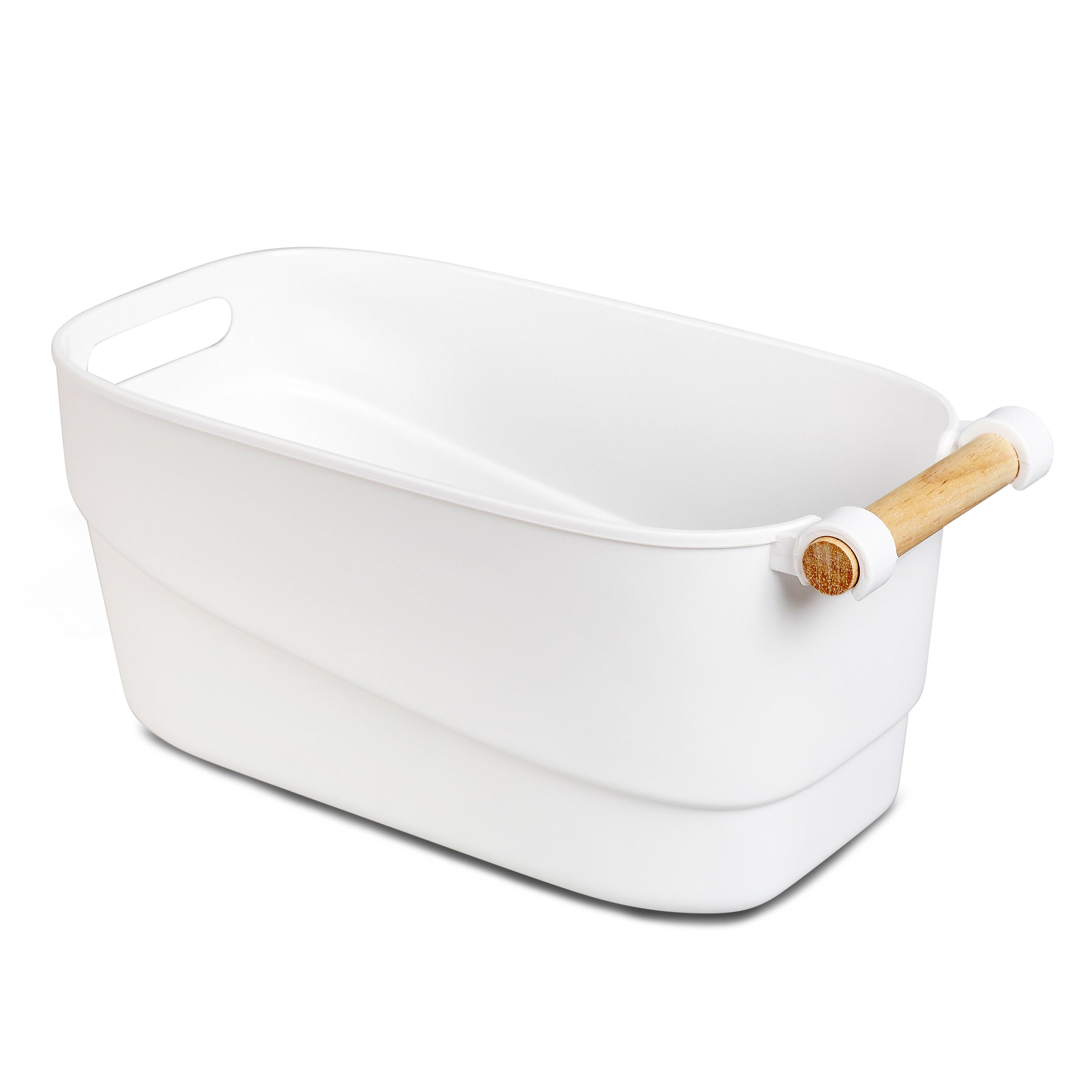 Storage Tub w/ Wooden Handle - Large
