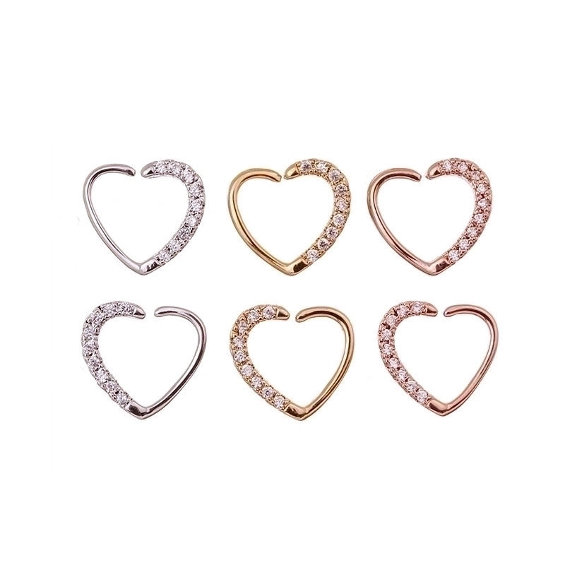 Fashion Heart Diamond Copper Copper Earrings