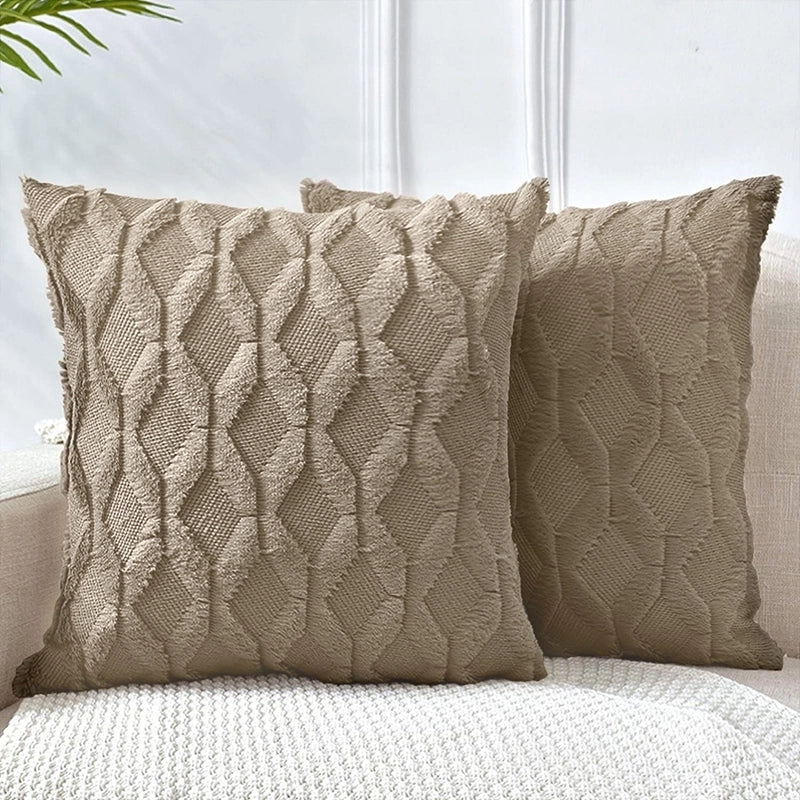 Fashion Solid Color Short Plush Pillow Cases Couch & Sofa Decor