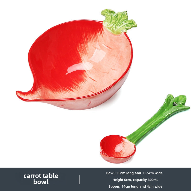 Creative Ceramic Bowl Fruit Bowl Vegetable Salad Bowl Children's Bowl Student Bowl Dessert Bowl Household Tableware