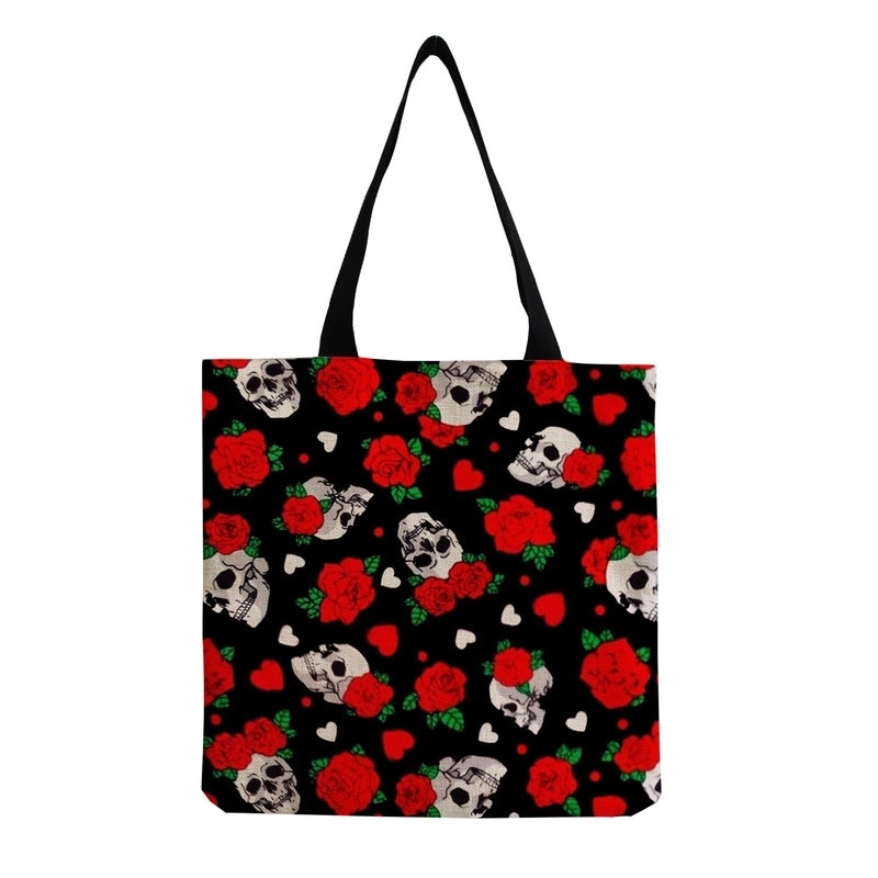 Unisex Casual Punk Skull Shopping Bags