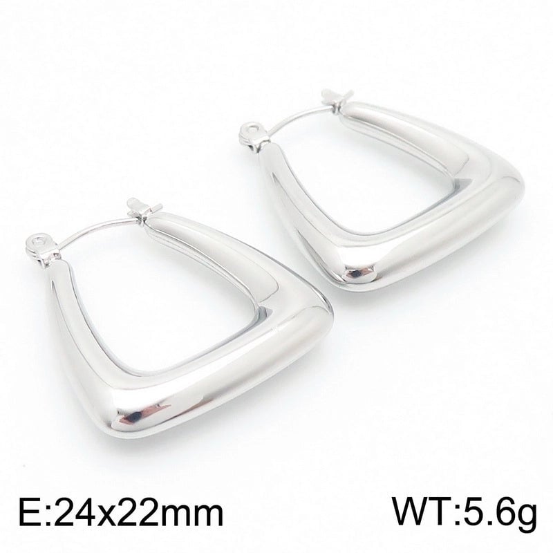 1 Pair Modern Style Minimalist Solid Color Plating Stainless Steel 18K Gold Plated Earrings
