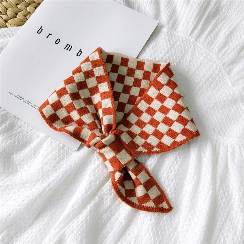 Women's Minimalist Classic Style Color Block Polyester Silk Scarf