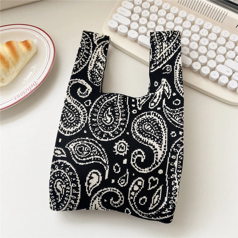 Women's Small Knit Animal Cartoon Cute Open Handbag