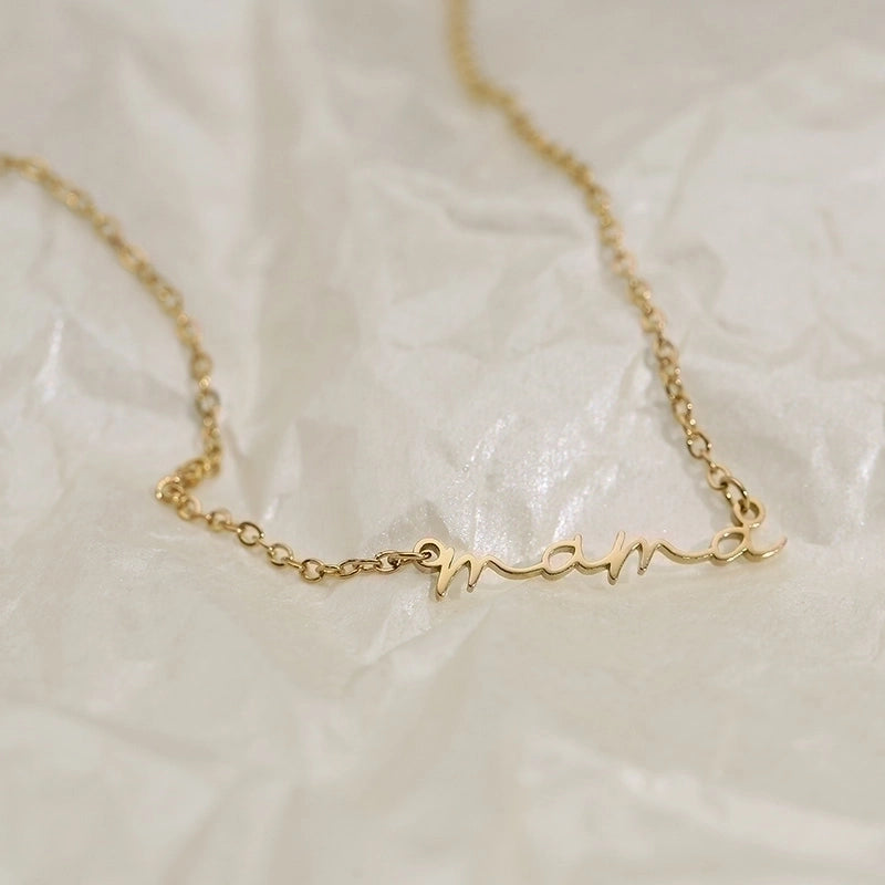 Minimalist Letter Titanium Steel 18K Gold Plated Plating Necklace