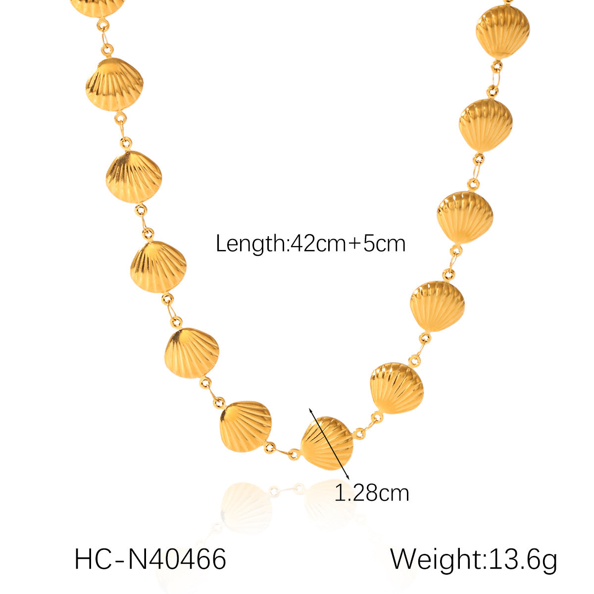 18K Gold Stainless Steel Necklace Water Drop Shell Butterfly Chain Titanium Steel Necklace Ins Style Clavicle Chain