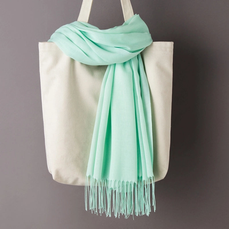 Thin Cashmere Scarf Solid Color Tassel Shawl LOGO Gift Scarf Factory Direct