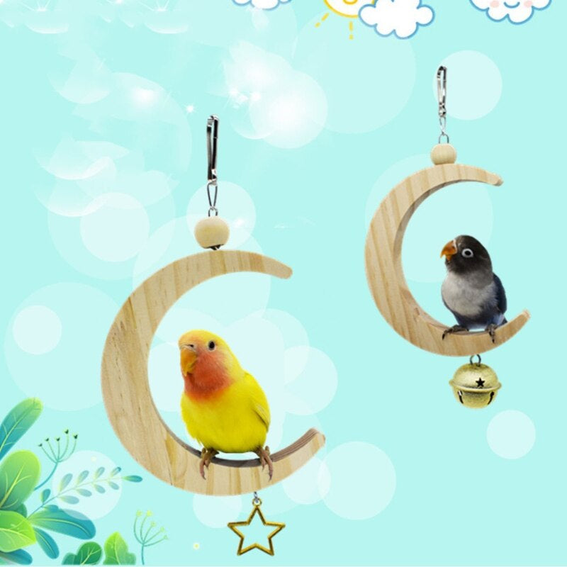 Moon Shape Wooden Swing Toy