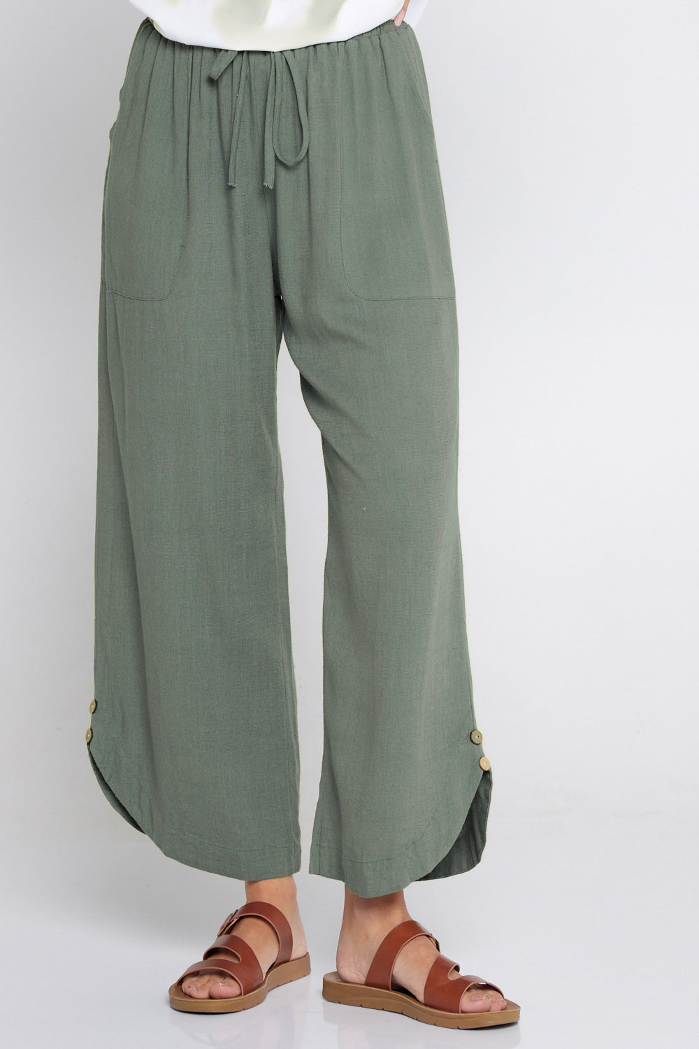 Felicity Linen Pants - Khaki