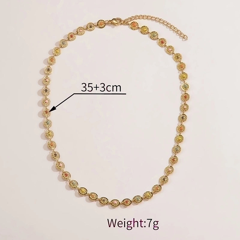 304 Stainless Steel 18K Gold Plated Fashion Plating Geometric Necklace