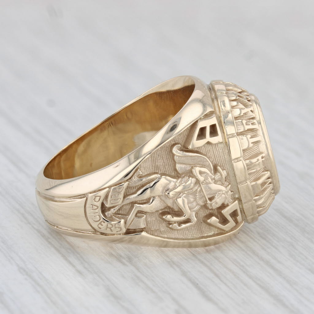 Texas Tech University Class Ring 10k Yellow Gold Size 10 Men's Signet