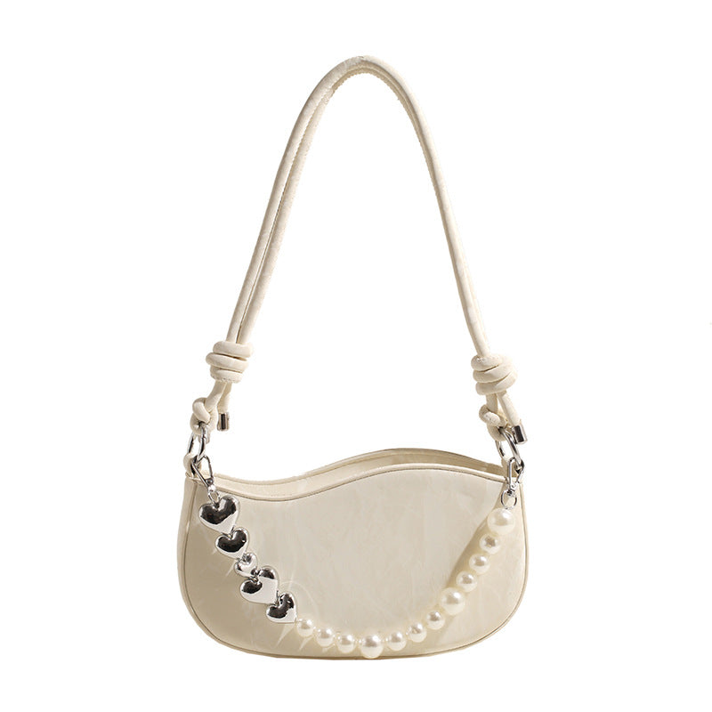 Pearl Chain Underarm Mini Shoulder Bag