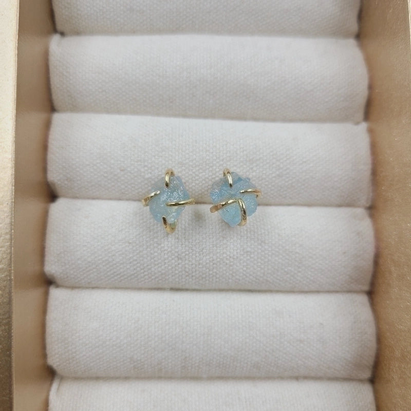 2 Pieces Minimalist Geometric Plating Crystal Ear Studs