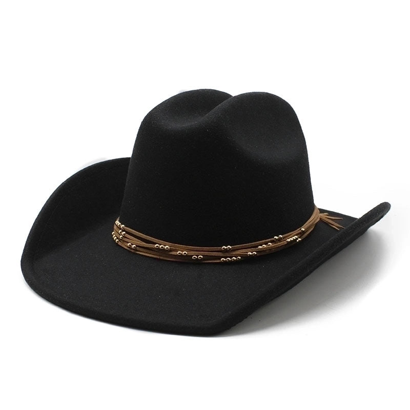 Unisex Retro Cowboy Style Tassel Big Eaves Fedora Hat