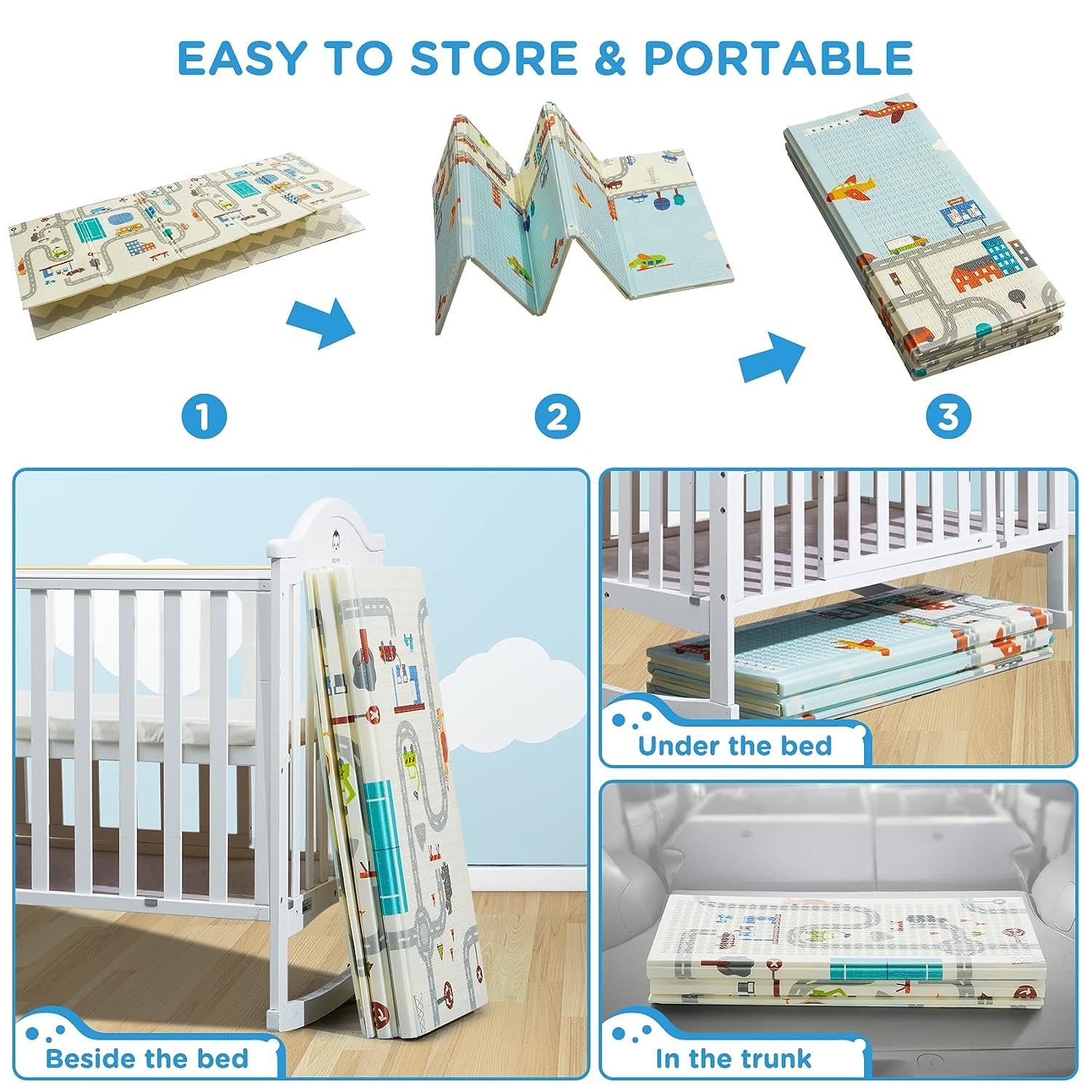 Kids Play Mat 180x200. Waterproof Baby Mat