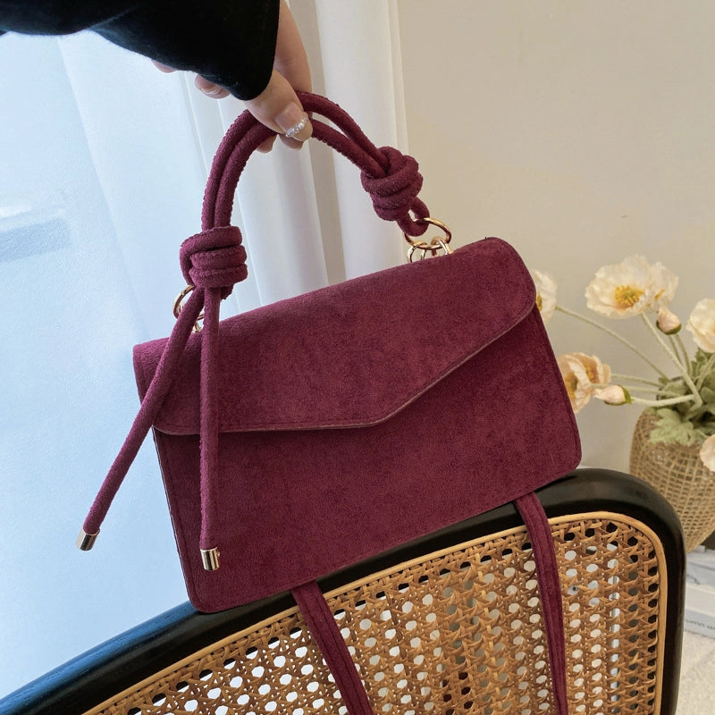 Women's Pu Leather Solid Color Basic Square Magnetic Buckle Crossbody Bag