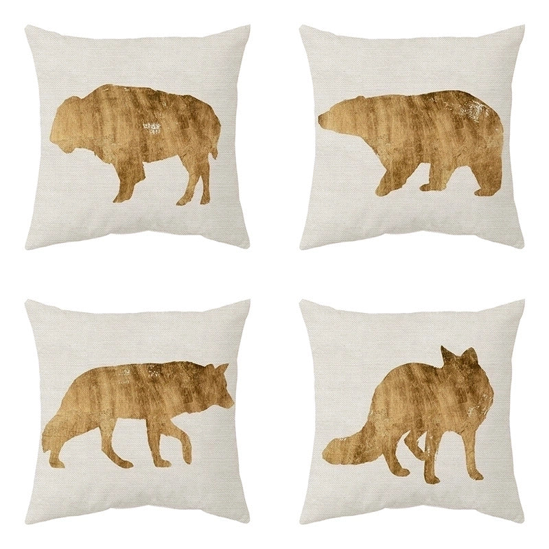 Cute Animal Short Plush Pillow Cases