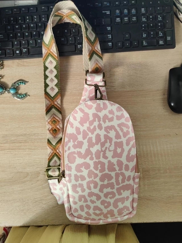 Women's Fashion Color Block Plaid Pu Leather Waist Bags