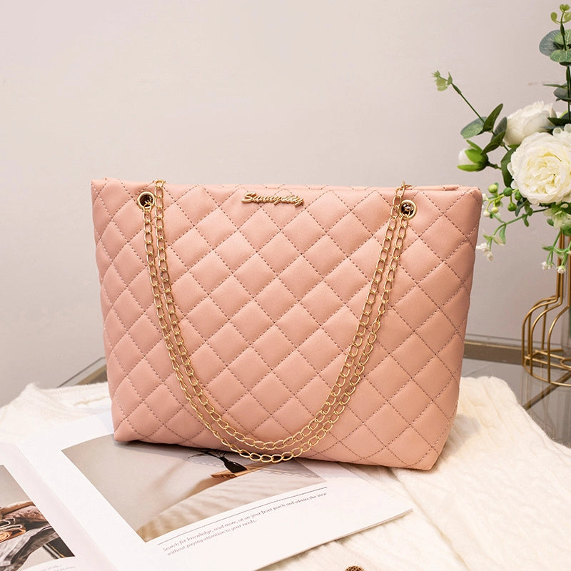 Women's Medium Pu Leather Solid Color Classic Style Streetwear Square Magnetic Buckle Tote Bag