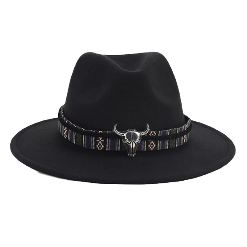 New Black Hat Panama Hat Western Denim Jazz Hat Vintage Felt Hat