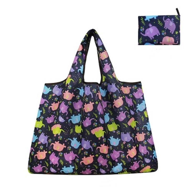 Women's Minimalist Classic Style Color Block Oxford Cloth Shopping Bags