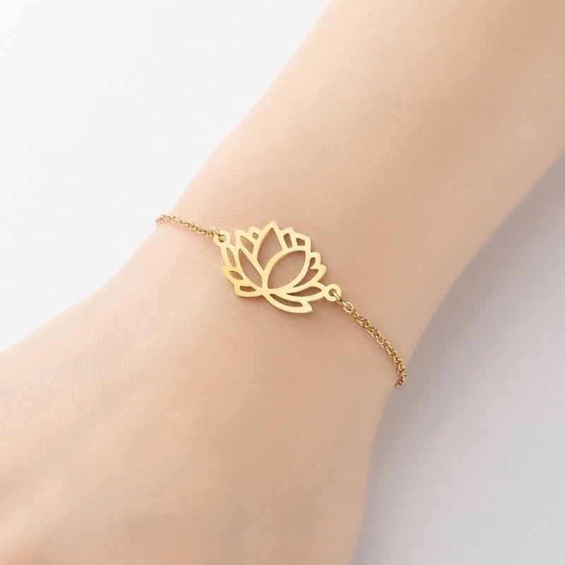 Fashion Leaf Star 201 Stainless Steel 18K Gold Plated Bracelets In Bulk