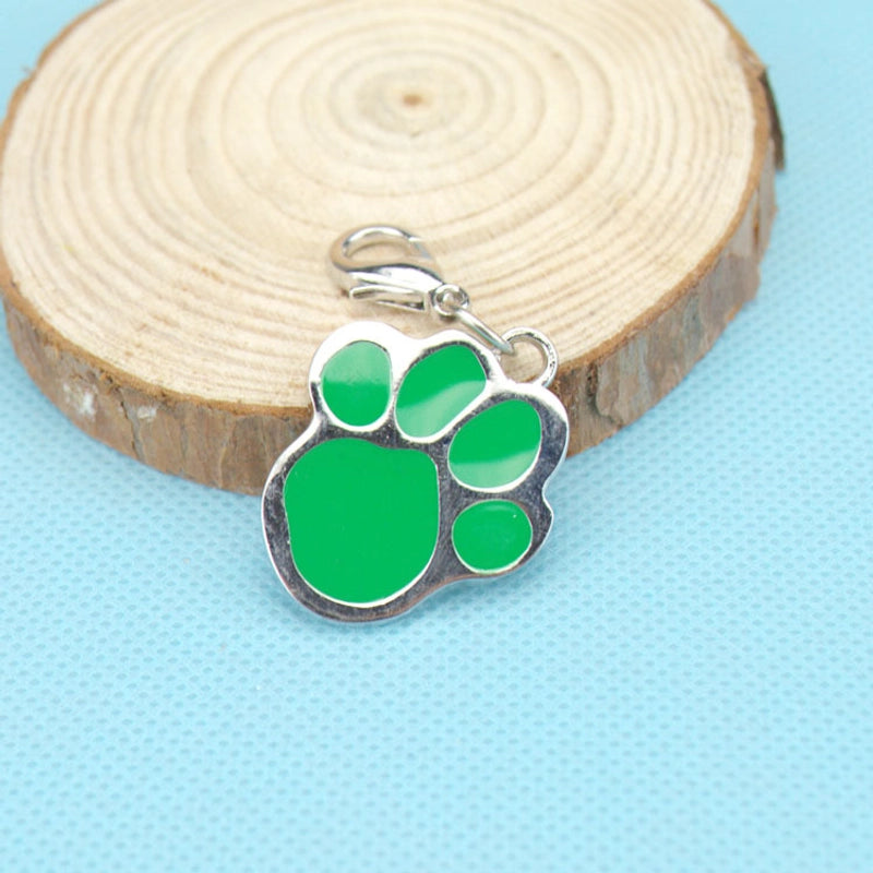 Simple Cute Dog's Footprints Pattern Stainless Steel Pet Collar Accessories