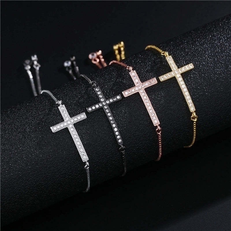 Copper Cross Zircon Copper Bracelets