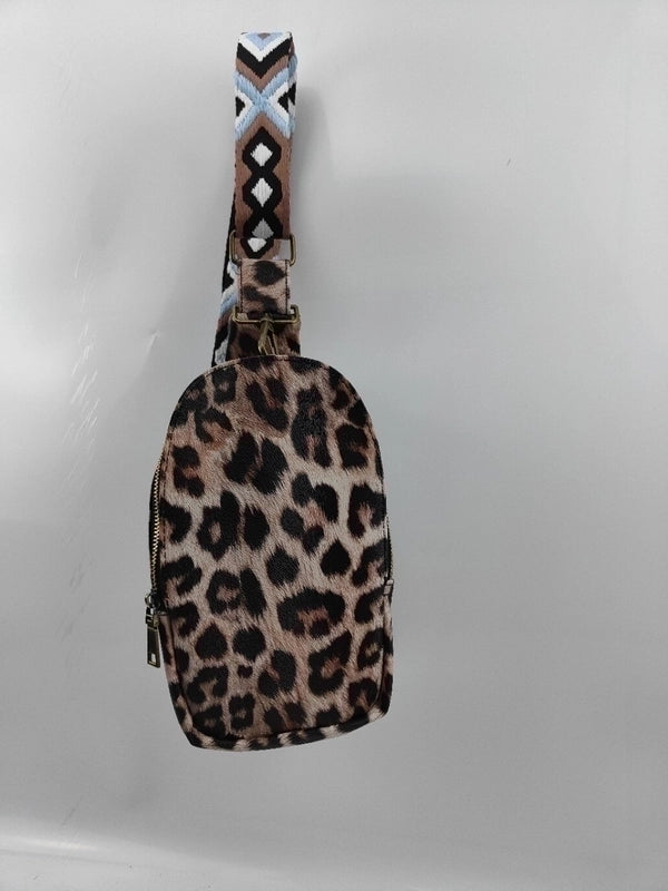 Women's Fashion Color Block Plaid Pu Leather Waist Bags