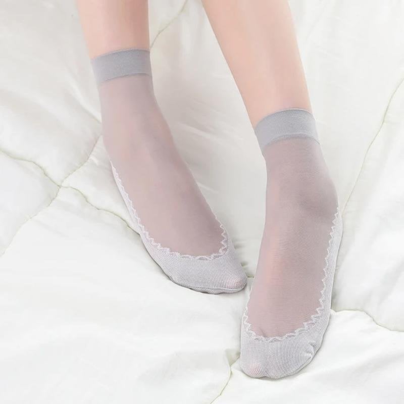 Silky Anti-Slip Cotton Socks5 pairs/set