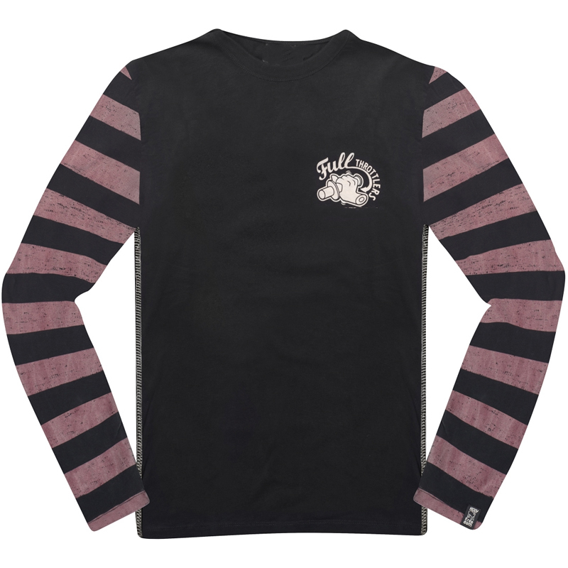 Motorcycle Stripe Contrasting Long-Sleeved T-Shirt