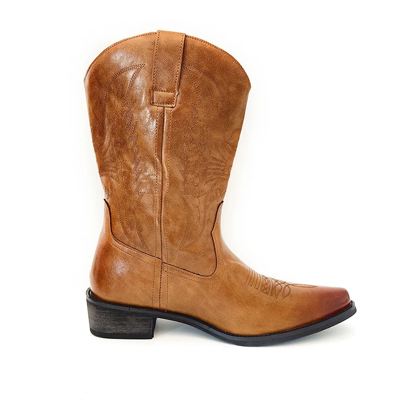 Handmade Men's Western Cowboy Boots | Pointed-Toe Embroidered Riding Boots