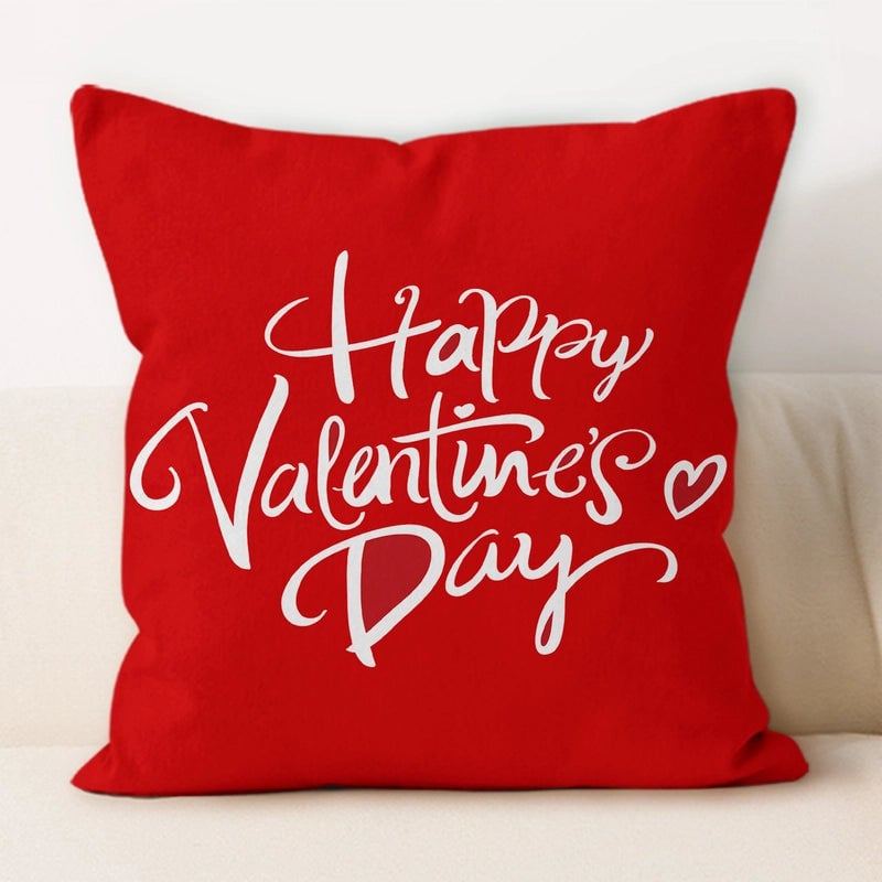 Valentine'S Day Minimalist Letter Plush Throw Pillow Pillow Cases Couch & Sofa Decor