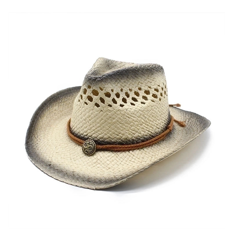 Women's Minimalist Star Patchwork Crimping Straw Hat