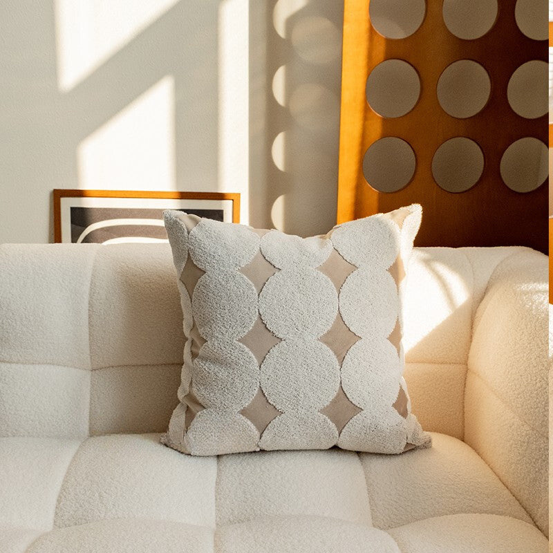 Chic Monochrome Tufted Plush Pillow