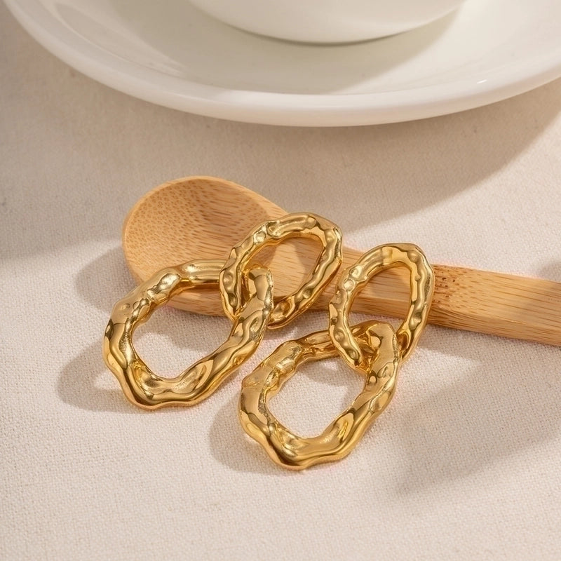1 Pair Ig Style Retro Chain Plating Stainless Steel 18k Gold Plated Drop Earrings