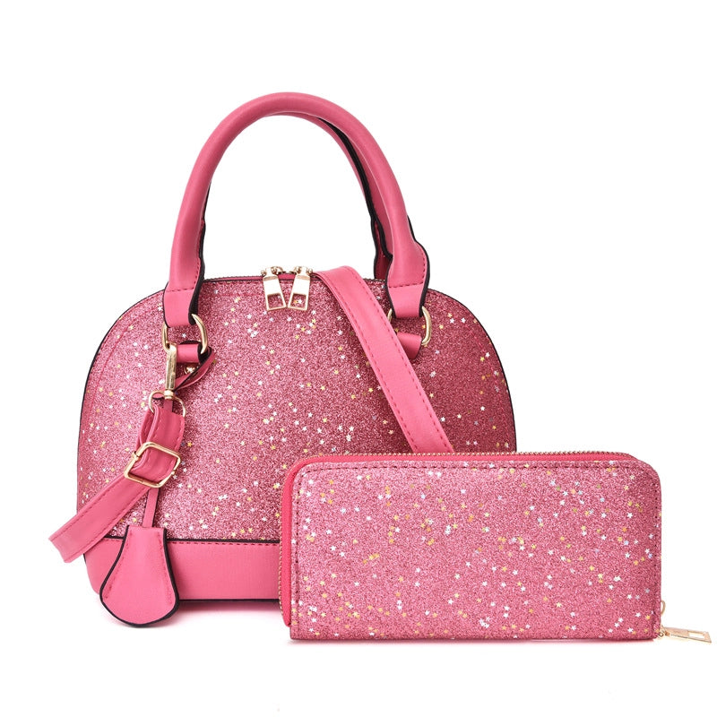 New Broadband Small Bag Women's New Korean-style Sequin Zipper Shoulder Crossbody Bag Solid Color Personalized Bag
