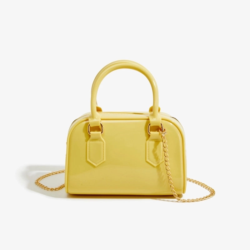 Women's Pvc Solid Color Streetwear Square Zipper Square Bag