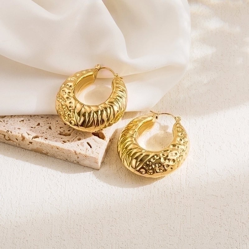 1 Pair Casual C Shape Plating Stainless Steel 14k Gold Plated Ear Studs