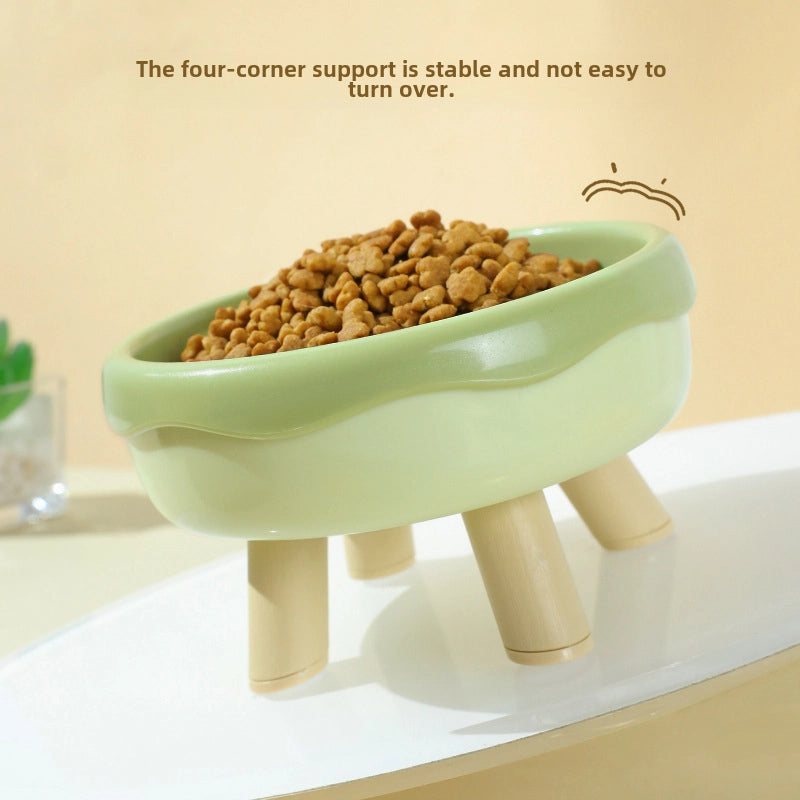 Pet Cat Bowl Pipetao Original Boxed Donut Four-leg Bowl Cat Food Bowl Cat Supplies Eating And Drinking Water Single Bowl